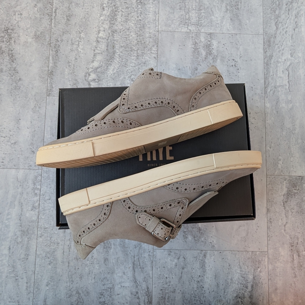 Frye Gemma Kiltie Women's Shoes Grey Nubuck - Picture 4 of 7